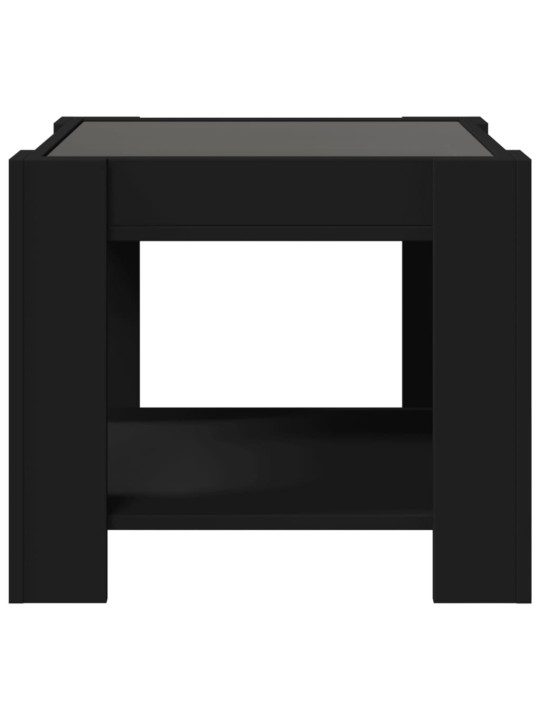 Konferenční stolek s LED černý 53 x 53 x 45 cm kompozitní dřevo
