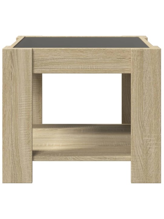 Konferenční stolek s LED dub sonoma 53 x 53 x 45 cm kompozit
