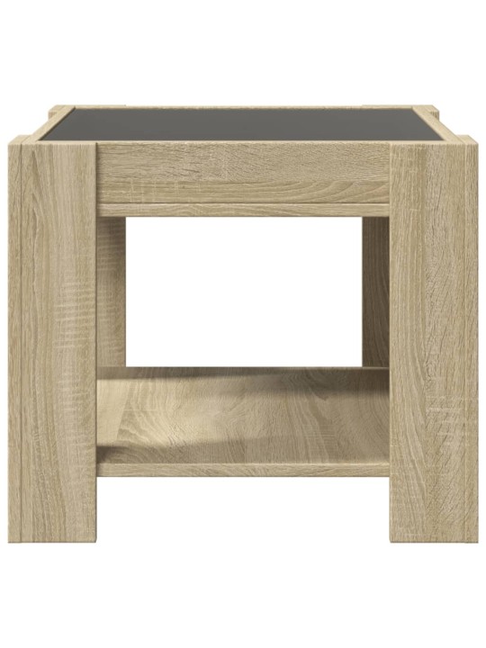 Konferenční stolek s LED dub sonoma 53 x 53 x 45 cm kompozit