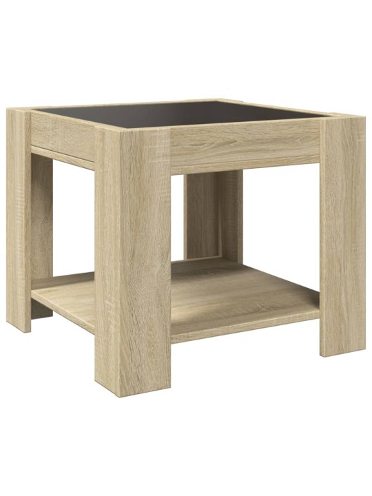 Konferenční stolek s LED dub sonoma 53 x 53 x 45 cm kompozit