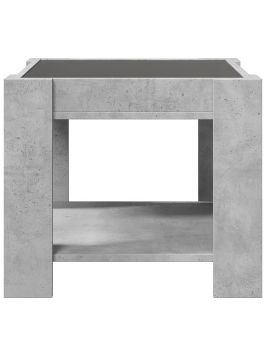 Konferenční stolek s LED betonově šedý 53 x 53 x 45 cm kompozit