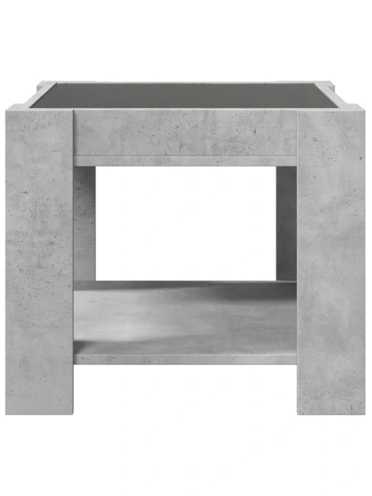 Konferenční stolek s LED betonově šedý 53 x 53 x 45 cm kompozit