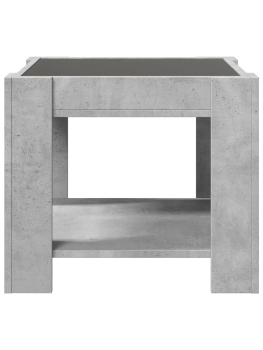 Konferenční stolek s LED betonově šedý 53 x 53 x 45 cm kompozit