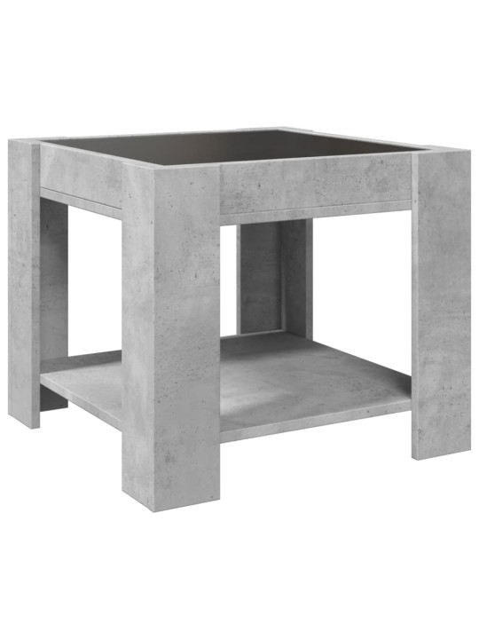 Konferenční stolek s LED betonově šedý 53 x 53 x 45 cm kompozit