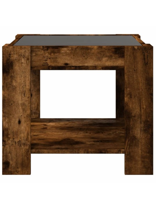 Konferenční stolek s led kouřový dub 53 x 53 x 45 cm kompozit