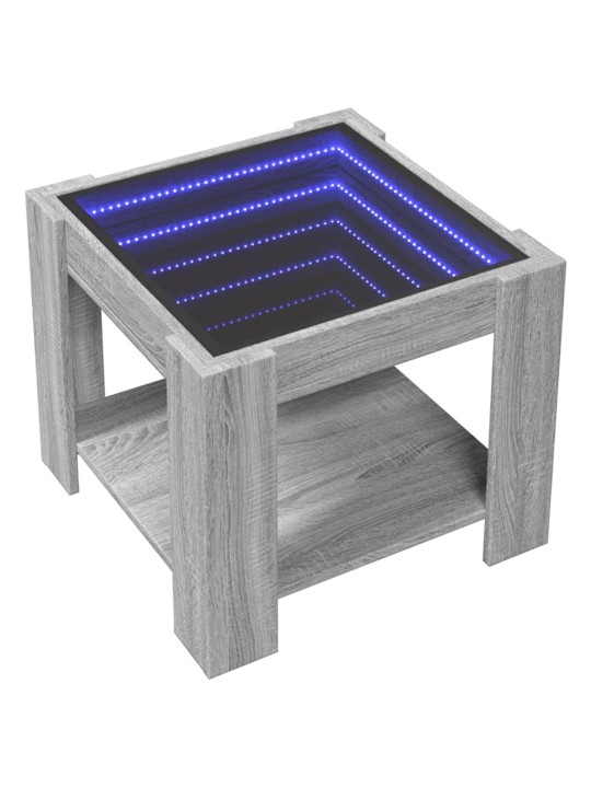 Konferenční stolek s led šedý sonoma 53 x 53 x 45 cm kompozit