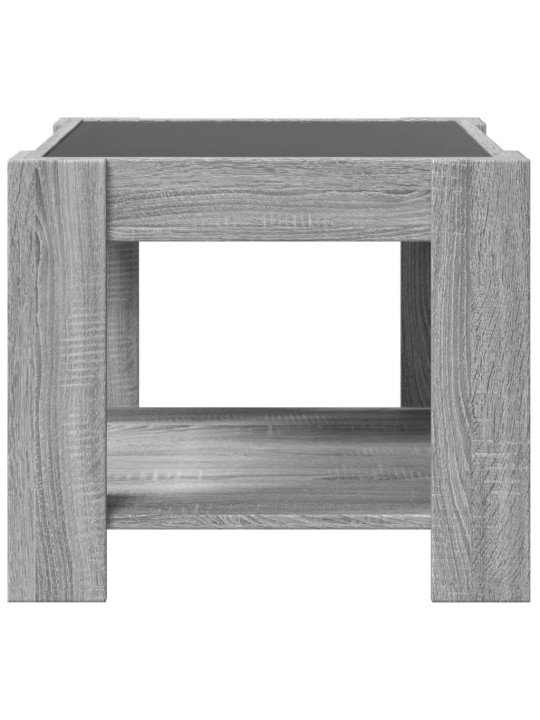Konferenční stolek s led šedý sonoma 53 x 53 x 45 cm kompozit