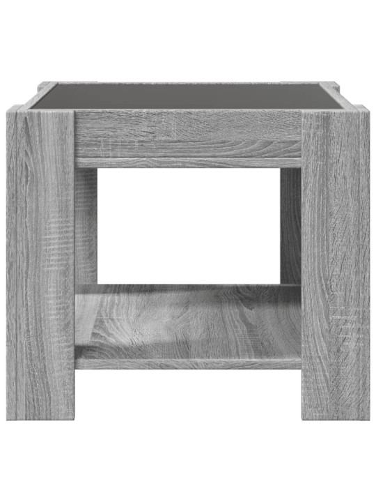 Konferenční stolek s led šedý sonoma 53 x 53 x 45 cm kompozit