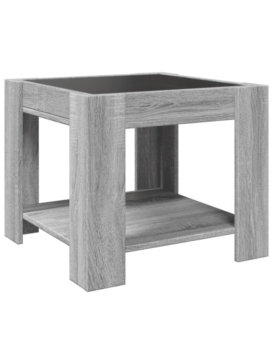 Konferenční stolek s led šedý sonoma 53 x 53 x 45 cm kompozit