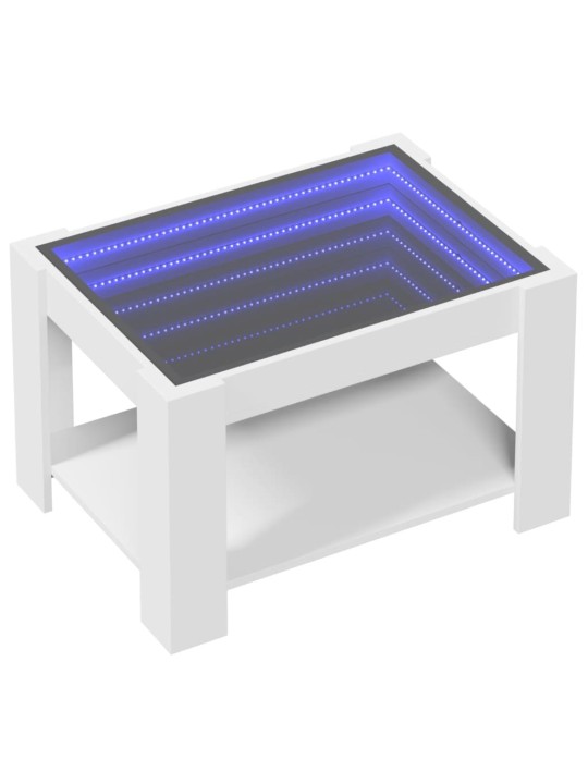 Konferenční stolek s LED bílý 73 x 53 x 45 cm kompozitní dřevo