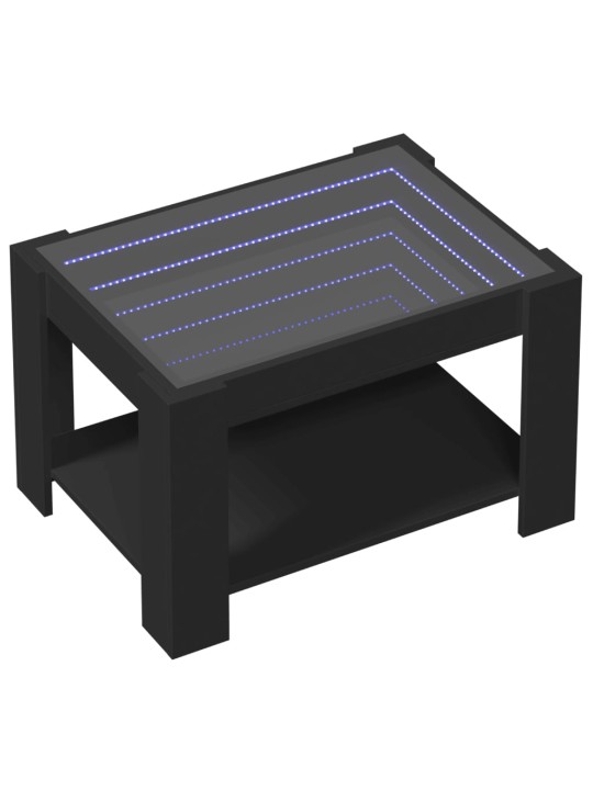 Konferenční stolek s LED černý 73 x 53 x 45 cm kompozitní dřevo