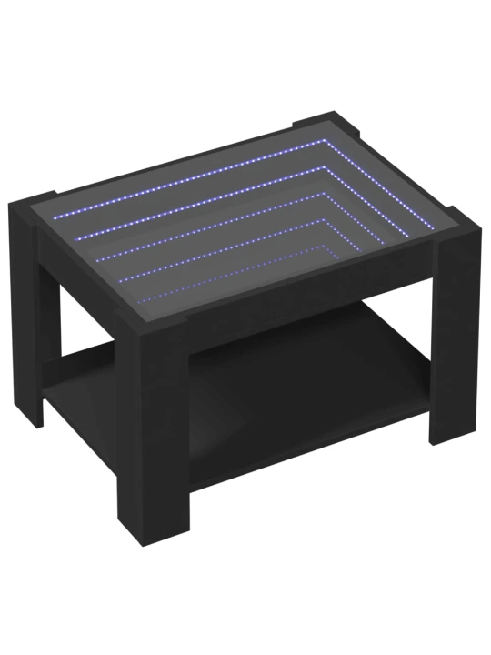 Konferenční stolek s LED černý 73 x 53 x 45 cm kompozitní dřevo