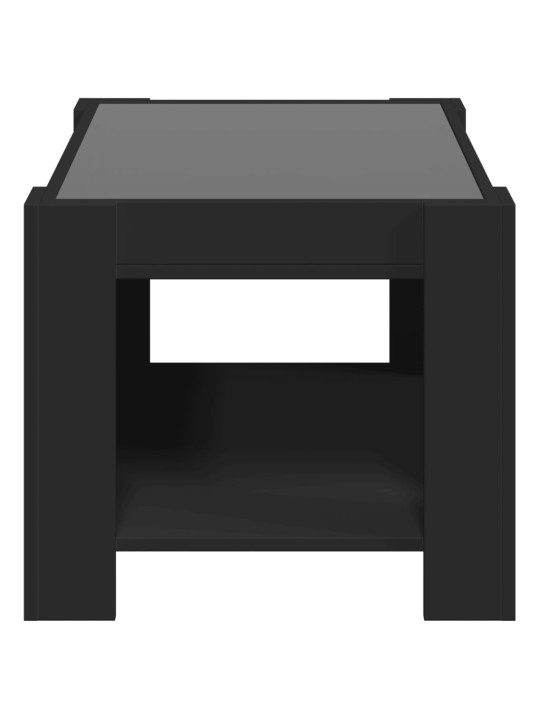 Konferenční stolek s LED černý 73 x 53 x 45 cm kompozitní dřevo