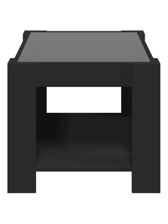 Konferenční stolek s LED černý 73 x 53 x 45 cm kompozitní dřevo