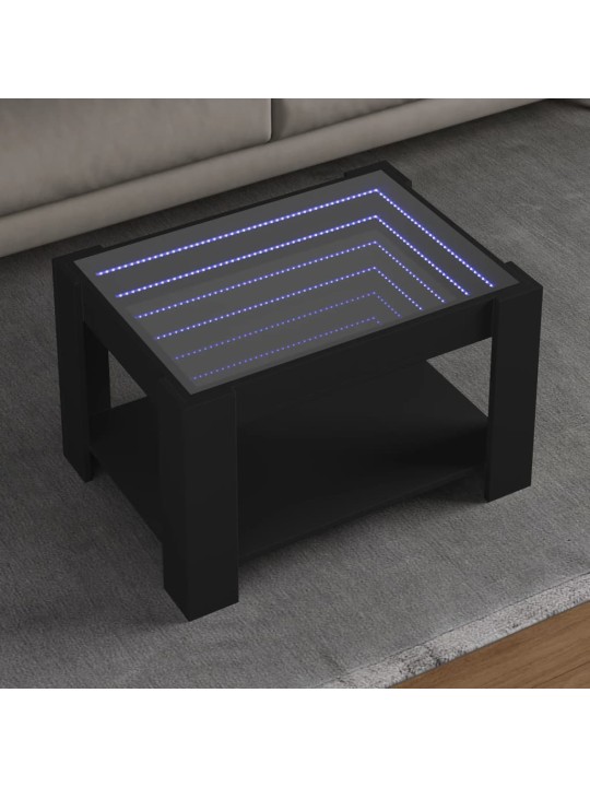 Konferenční stolek s LED černý 73 x 53 x 45 cm kompozitní dřevo