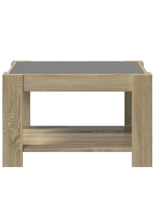 Konferenční stolek s LED dub sonoma 73 x 53 x 45 cm kompozit