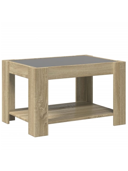 Konferenční stolek s LED dub sonoma 73 x 53 x 45 cm kompozit