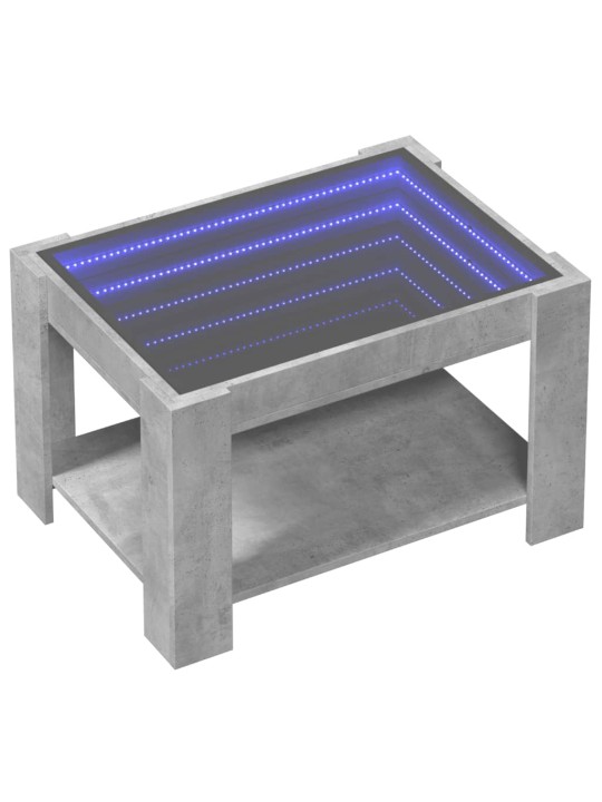 Konferenční stolek s LED betonově šedý 73 x 53 x 45 cm kompozit
