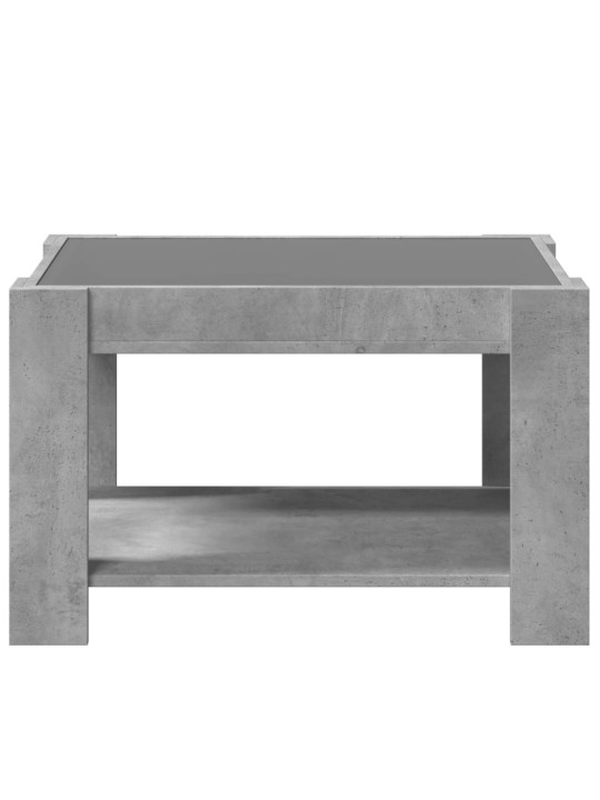 Konferenční stolek s LED betonově šedý 73 x 53 x 45 cm kompozit
