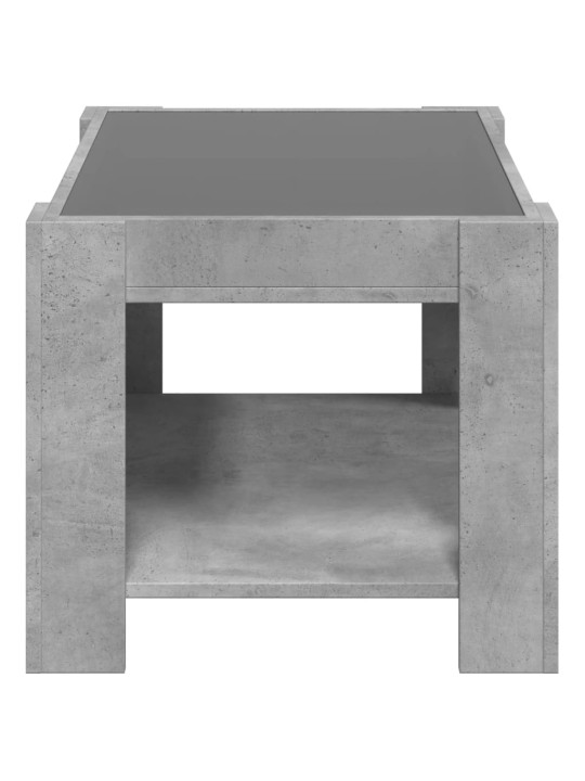 Konferenční stolek s LED betonově šedý 73 x 53 x 45 cm kompozit