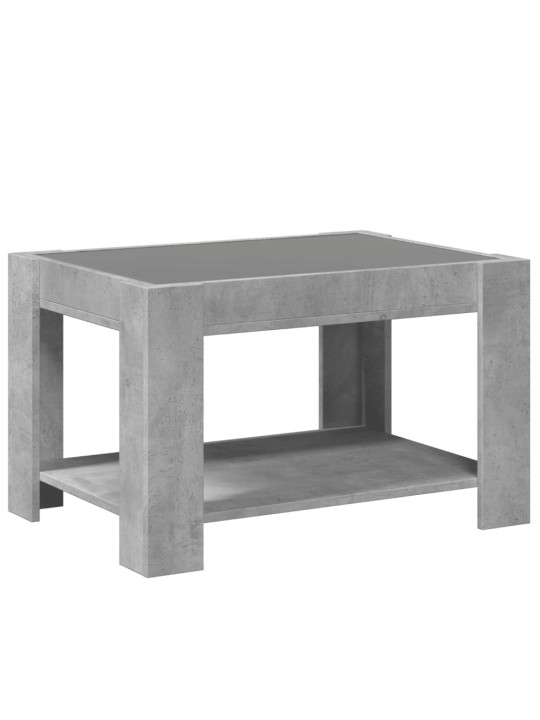 Konferenční stolek s LED betonově šedý 73 x 53 x 45 cm kompozit