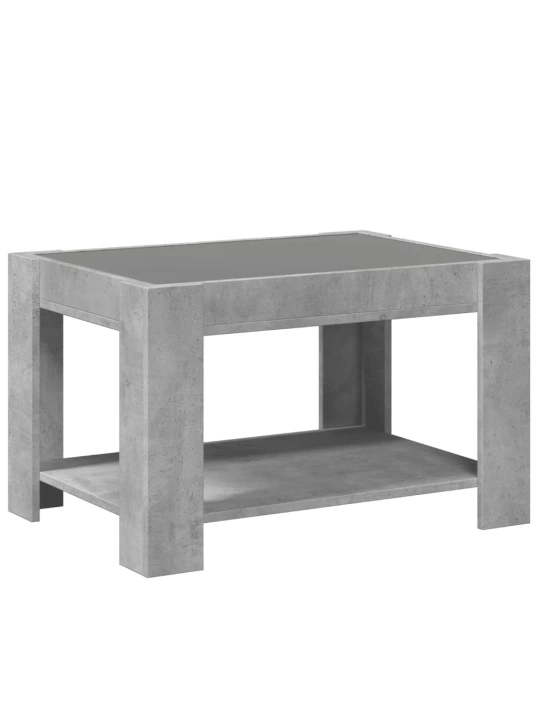 Konferenční stolek s LED betonově šedý 73 x 53 x 45 cm kompozit