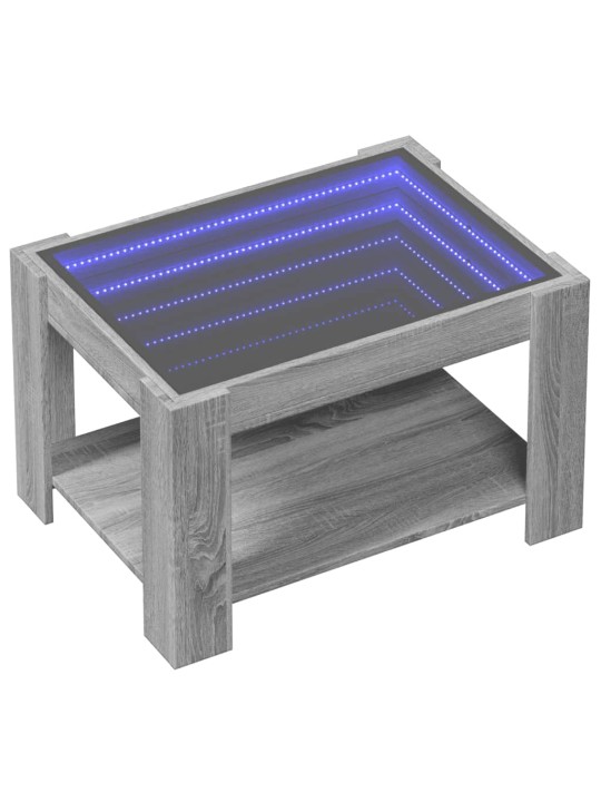 Konferenční stolek s led šedý sonoma 73 x 53 x 45 cm kompozit