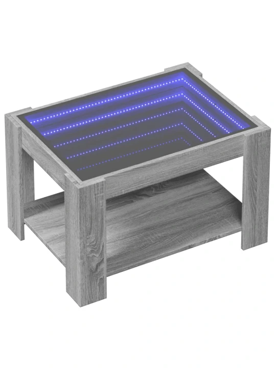 Konferenční stolek s led šedý sonoma 73 x 53 x 45 cm kompozit
