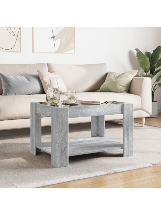 Konferenční stolek s led šedý sonoma 73 x 53 x 45 cm kompozit