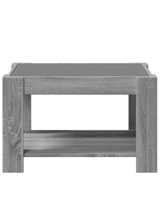 Konferenční stolek s led šedý sonoma 73 x 53 x 45 cm kompozit