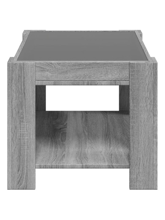 Konferenční stolek s led šedý sonoma 73 x 53 x 45 cm kompozit