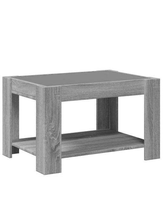Konferenční stolek s led šedý sonoma 73 x 53 x 45 cm kompozit