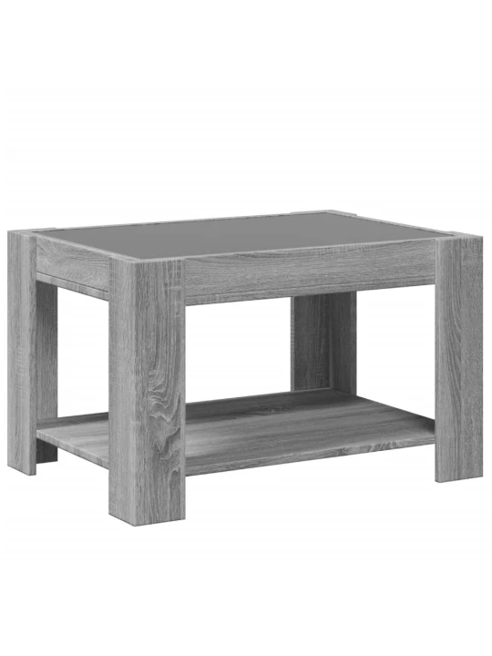 Konferenční stolek s led šedý sonoma 73 x 53 x 45 cm kompozit