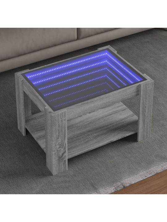 Konferenční stolek s led šedý sonoma 73 x 53 x 45 cm kompozit