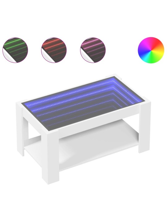 Konferenční stolek s LED bílý 93 x 53 x 45 cm kompozitní dřevo