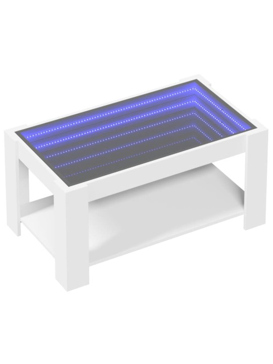 Konferenční stolek s LED bílý 93 x 53 x 45 cm kompozitní dřevo
