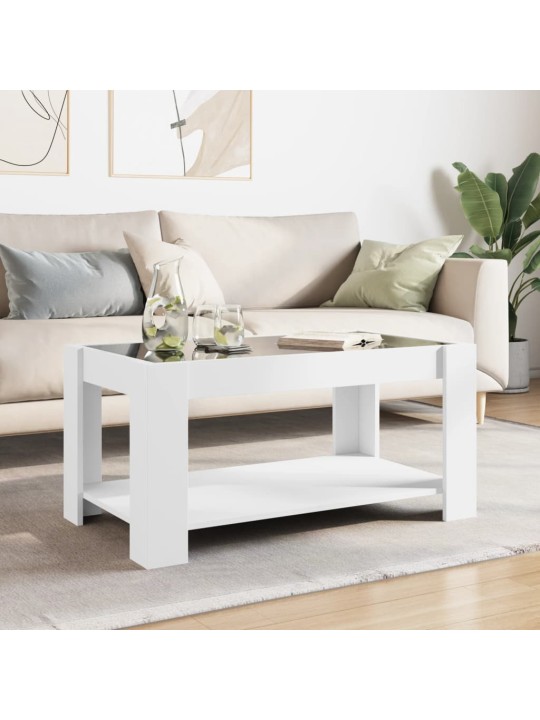 Konferenční stolek s LED bílý 93 x 53 x 45 cm kompozitní dřevo