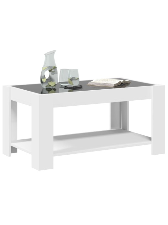 Konferenční stolek s LED bílý 93 x 53 x 45 cm kompozitní dřevo