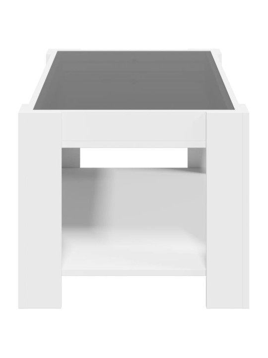 Konferenční stolek s LED bílý 93 x 53 x 45 cm kompozitní dřevo