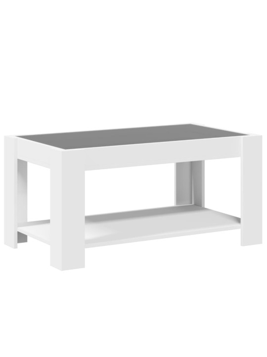 Konferenční stolek s LED bílý 93 x 53 x 45 cm kompozitní dřevo