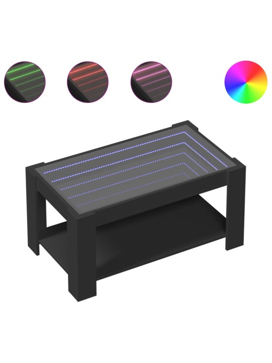 Konferenční stolek s LED černý 93 x 53 x 45 cm kompozitní dřevo