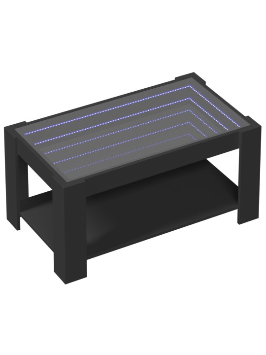 Konferenční stolek s LED černý 93 x 53 x 45 cm kompozitní dřevo