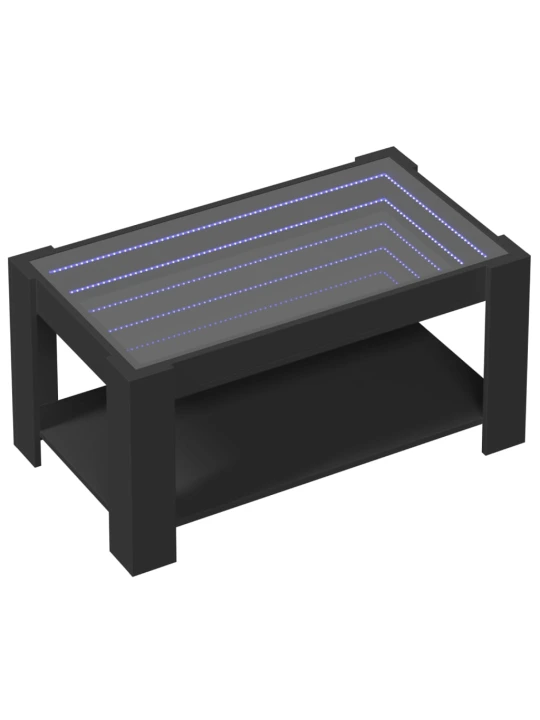 Konferenční stolek s LED černý 93 x 53 x 45 cm kompozitní dřevo