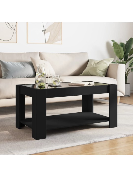 Konferenční stolek s LED černý 93 x 53 x 45 cm kompozitní dřevo