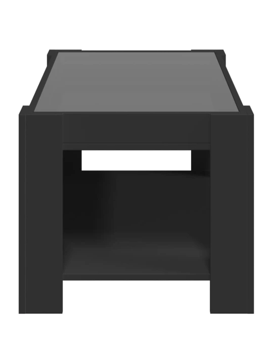 Konferenční stolek s LED černý 93 x 53 x 45 cm kompozitní dřevo