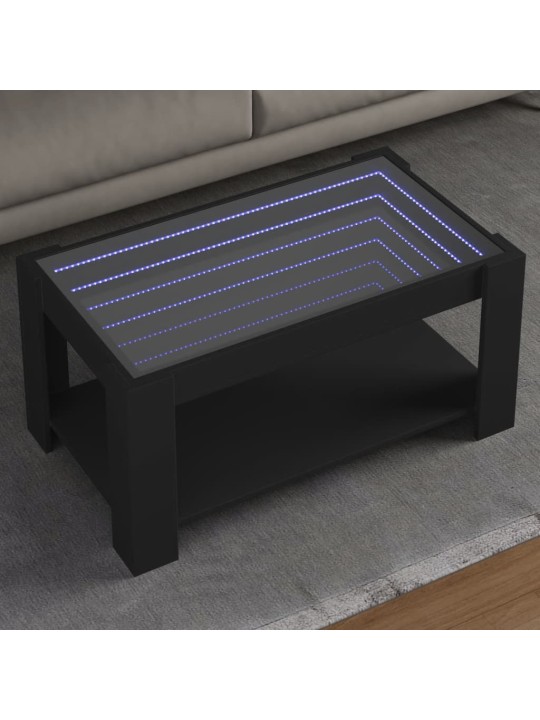 Konferenční stolek s LED černý 93 x 53 x 45 cm kompozitní dřevo