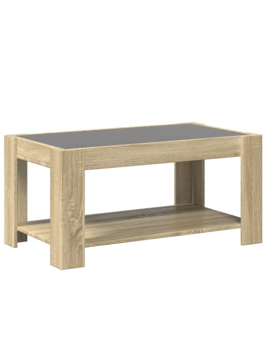 Konferenční stolek s LED dub sonoma 93 x 53 x 45 cm kompozit