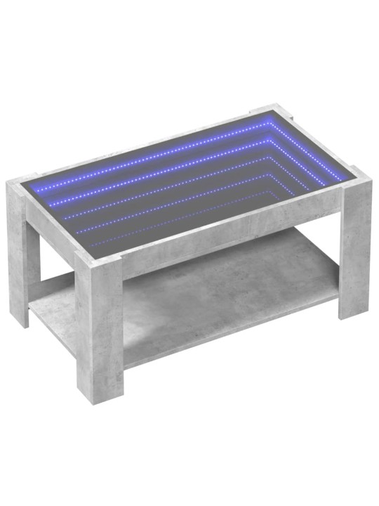 Konferenční stolek s LED betonově šedý 93 x 53 x 45 cm kompozit