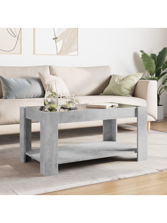 Konferenční stolek s LED betonově šedý 93 x 53 x 45 cm kompozit