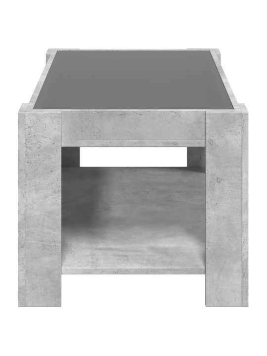 Konferenční stolek s LED betonově šedý 93 x 53 x 45 cm kompozit